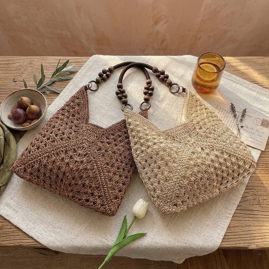 Large-Capacity Woven Straw Tote Bag