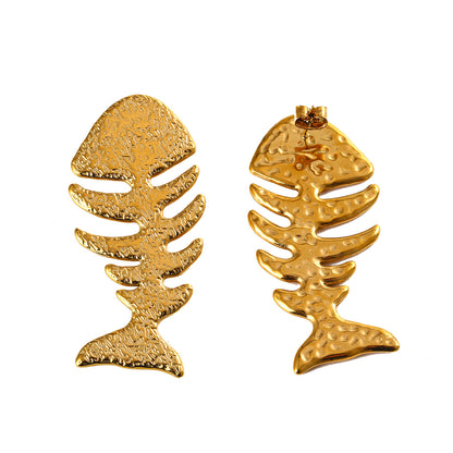 Ocean Style Hollow Fishbone Earrings